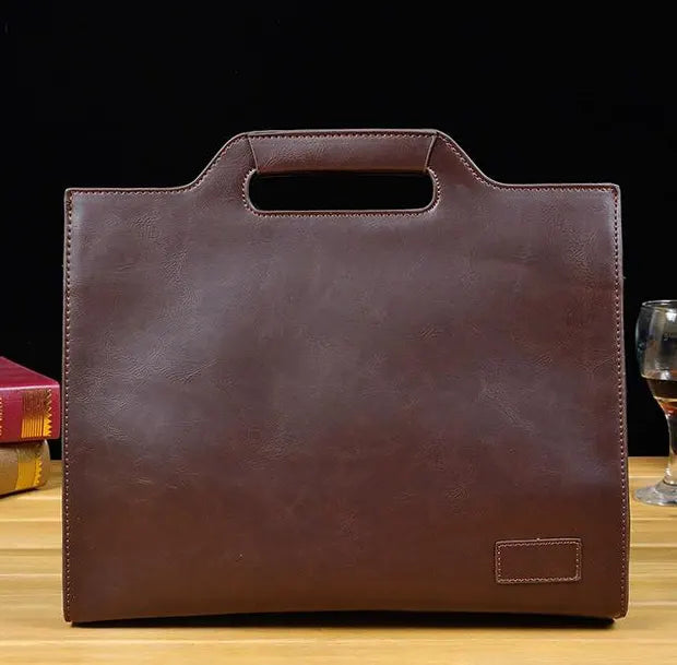 ビジネスブリーフトートバッグのコーヒーブラウン
