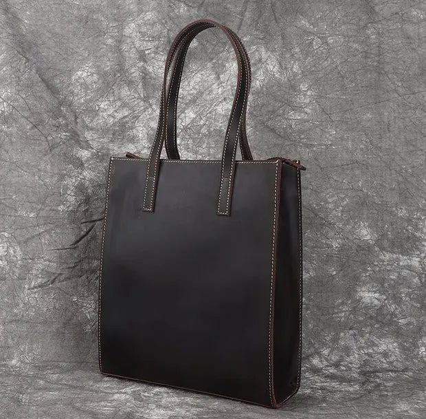 シックレザーレトロトートバッグ