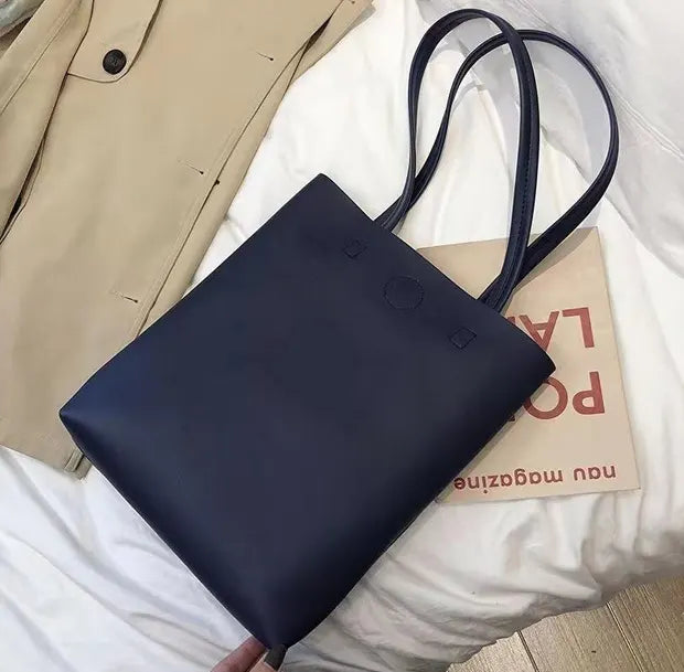 クリーンシンプルトートバッグのブルー