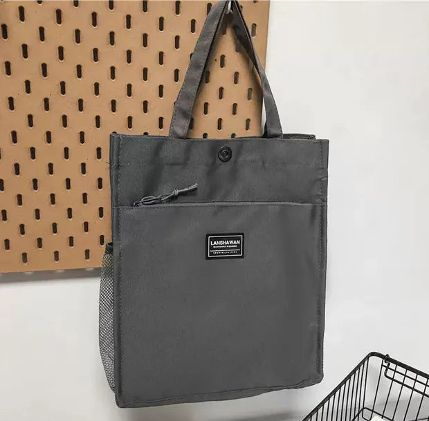 ハンドキャンバストートバッグのグレー